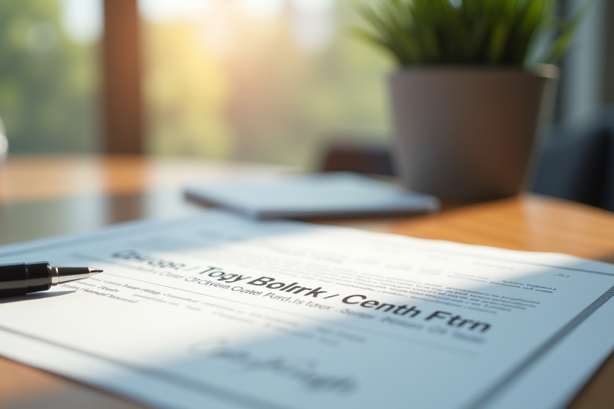 Certificat de droit d'auteur et document signé sur bureau moderne