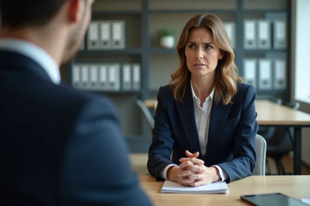 Femme d affaires en entretien dans un bureau moderne