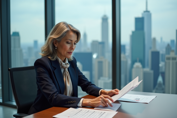 Femme d'affaires élégante dans un bureau moderne
