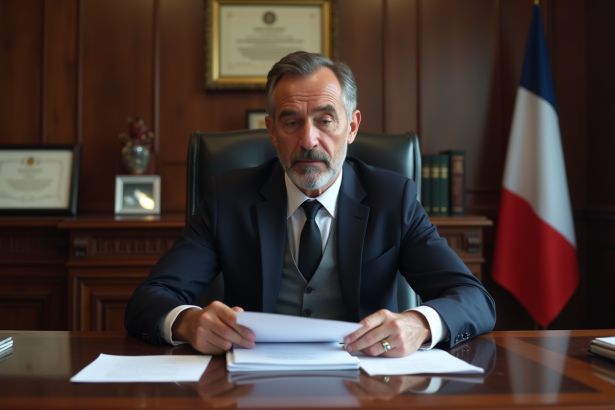 Homme officiel gouvernemental sérieux en milieu administratif