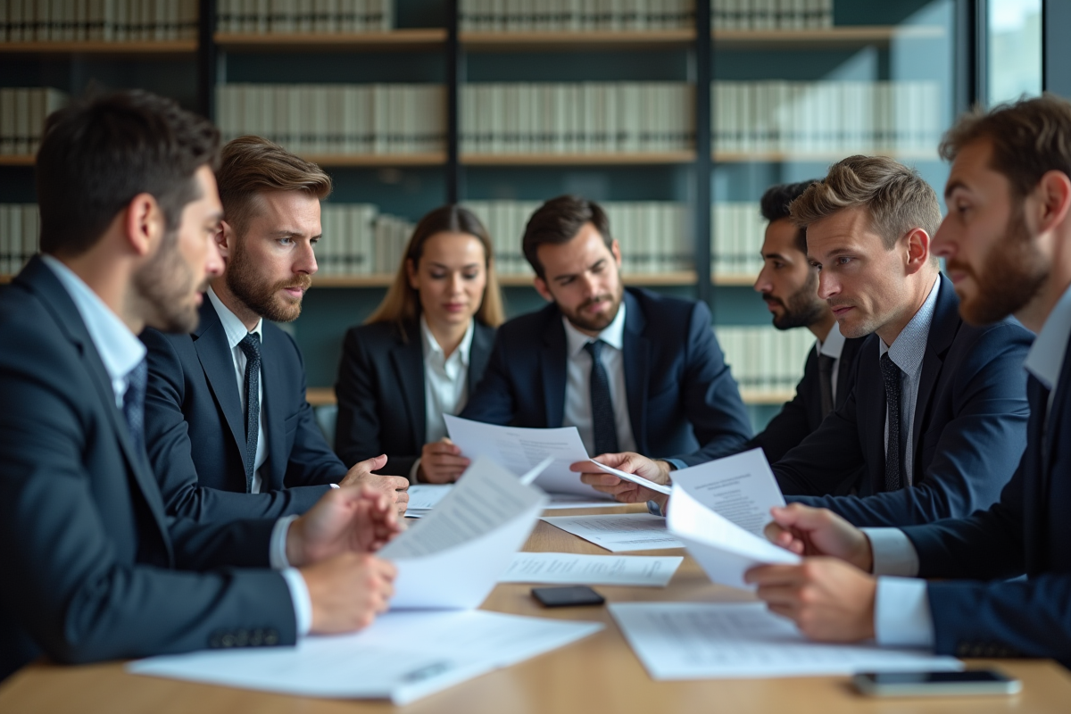 Groupe de professionnels en réunion d'affaires