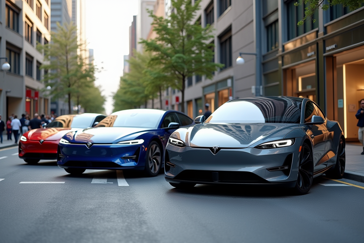 Tesla Ford Mustang MachE et Volkswagen ID4 électriques en ville